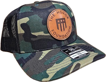 Load image into Gallery viewer, THF Premium Camo Leather Patch Hat